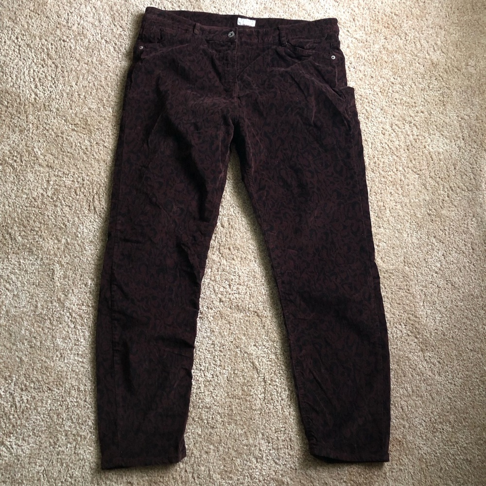 Wrap London (UK) Velvet leopard print Pants 16 straight leg cotton